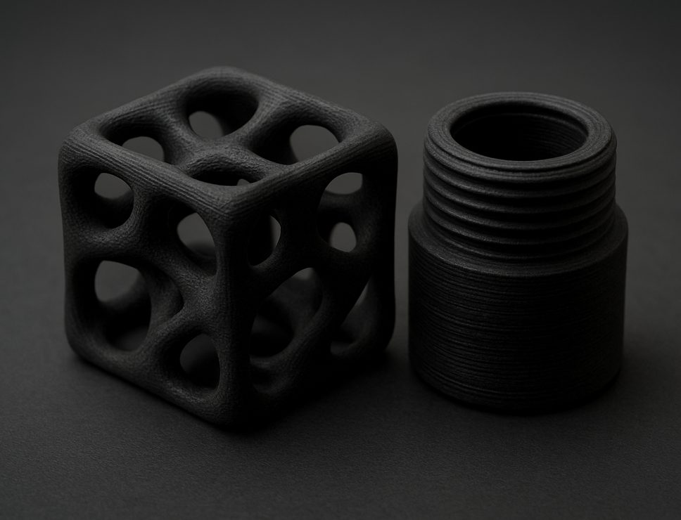 FDM 3D printed TPU elastomer prototype showing flexibility