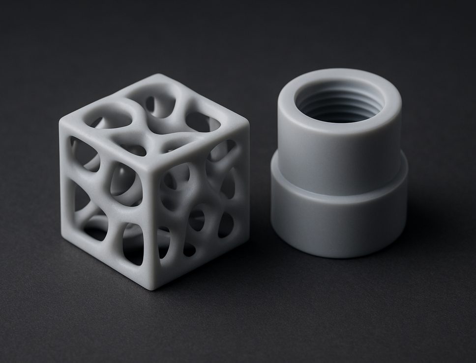 SLA 3D printed resin prototype with fine detail resolution