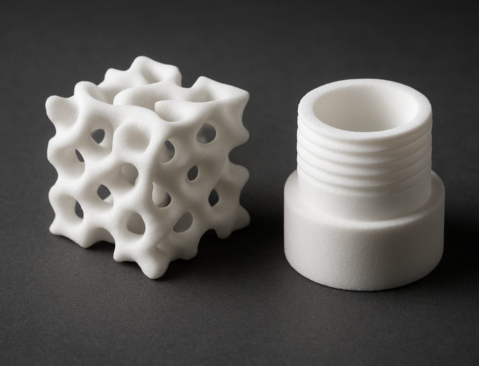 SLS 3D printed PA2200 functional prototype with fine detail