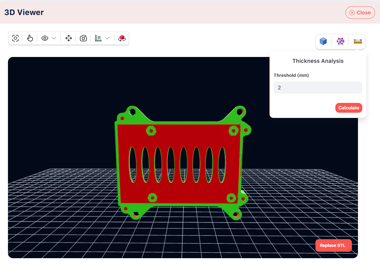 wall thickness analysis preview